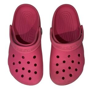 Crocs Classic Clog Kids Electric Pink Slip On Water Shoes Size J2